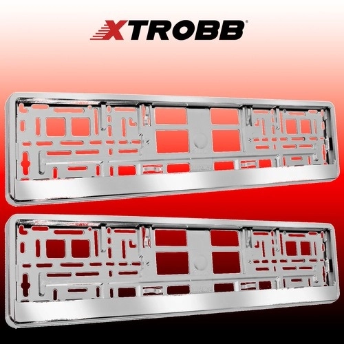 Komplet 2 srebrnih okvirjev za registrske tablice XTROBB