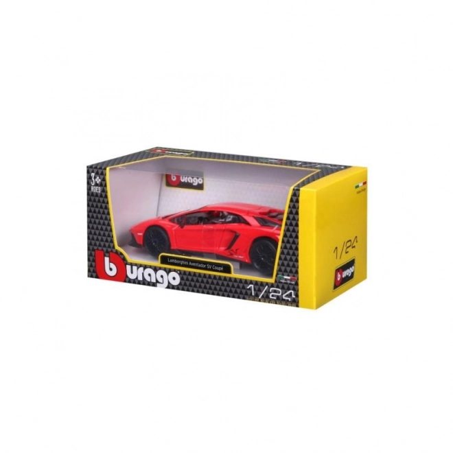 Kovinski model Bburago Lamborghini Aventador rdeč 1:24
