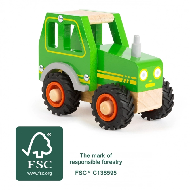 Leseni traktor Small Foot zelen