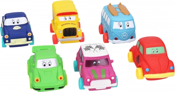 Mehek plastičen avtomobilček 9 cm s prostimi kolesi