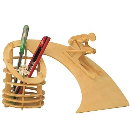 Woodcraft Lesene 3D sestavljanke – stojalo za svinčnike, spust