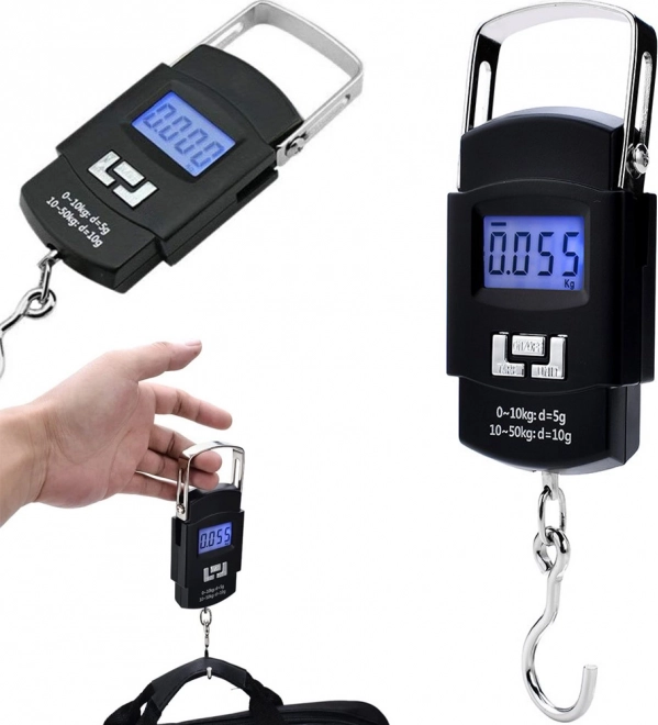 Potovalna digitalna viseča tehtnica s kavljem 50 kg