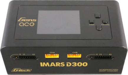 Pametni dvojni polnilec Gens Ace IMARS D300 G‑Tech AC/DC 300 W / 700 W – črna