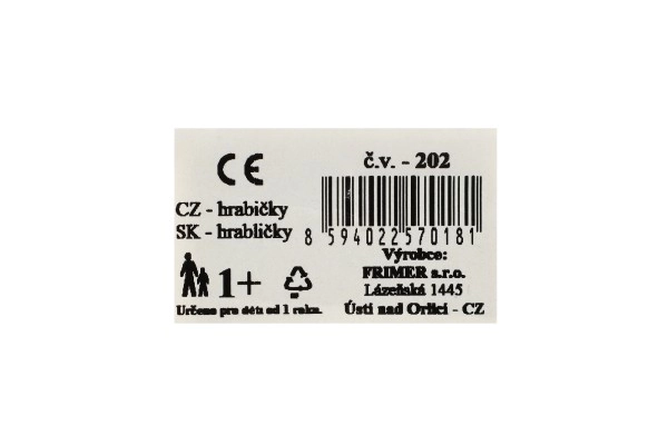 Plastične grabljice 19 cm 4 barve 12m+