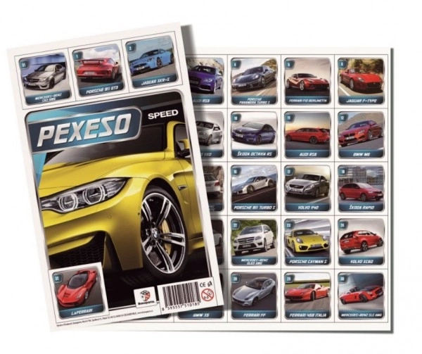 Pexeso Avtomobili družabna igra 32 slikovnih parov