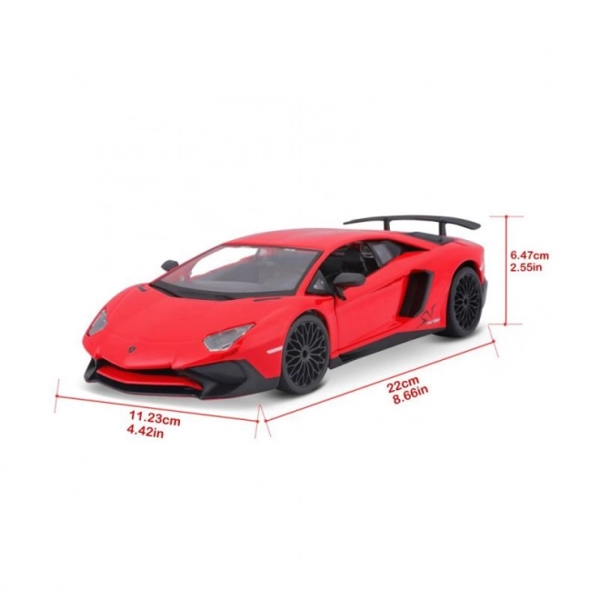 Kovinski model Bburago Lamborghini Aventador rdeč 1:24