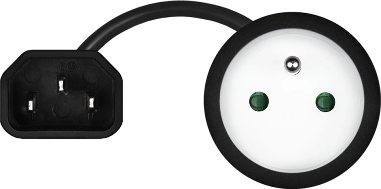 Dva konektorja: IEC C14 in CEE 7/5 (E)