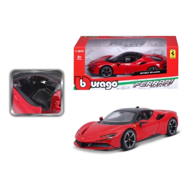Bburago 1:24 Ferrari Top SF90 Stradale Rdeč