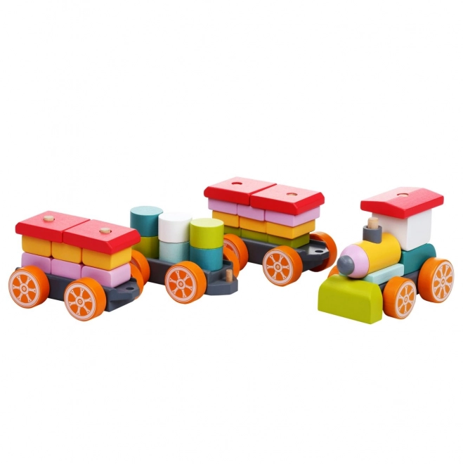 CUBIKA 13319 Vlakec trije vagoni - lesena sestavljanka 35 delov