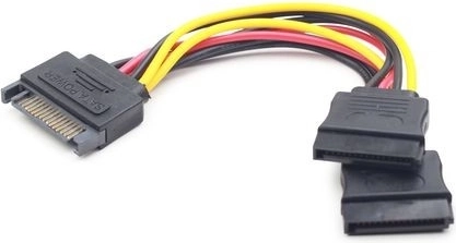 Kabel SATA (M) na SATA (F) x2, 15 cm