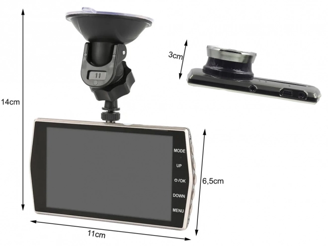 Avto kamera s full HD zapisom in LCD zaslonom