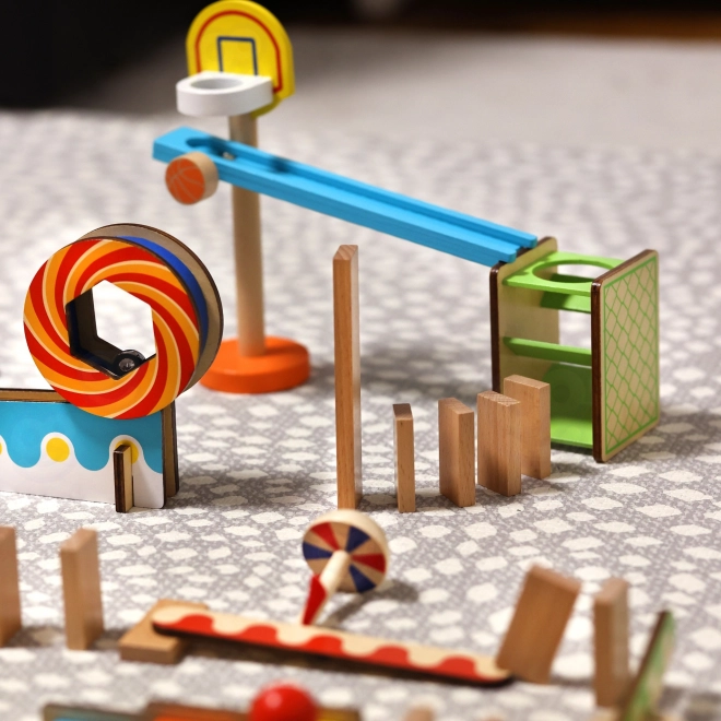 Lesene gradbene kocke domino 2F domino sestavljanka Tooky Toy
