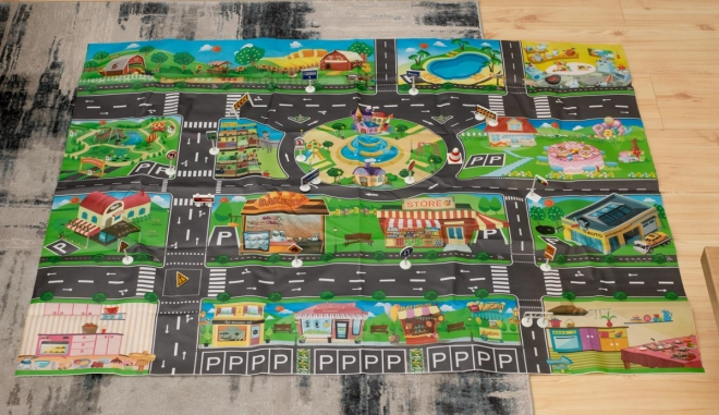 Igralna termo podloga za otroke 130x100 cm - ulice