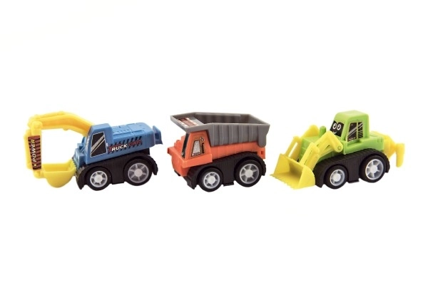 Set mini plastičnih gradbenih strojev 5cm 6kos v blistru