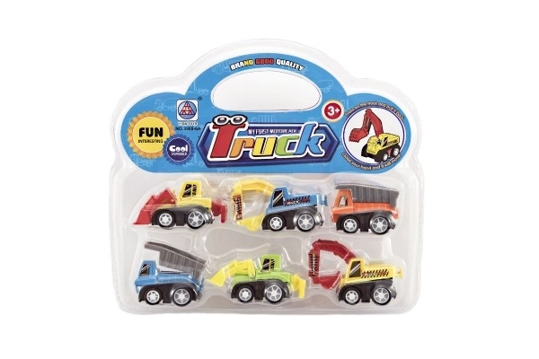 Set mini plastičnih gradbenih strojev 5cm 6kos v blistru