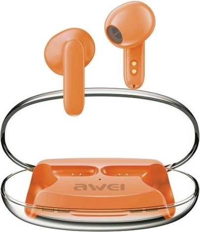 Brezžične slušalke AWEI T85 bluetooth 5.3 z ENC TWS (oranžna)