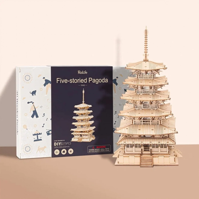 3D lesena sestavljanka petnadstropna pagoda