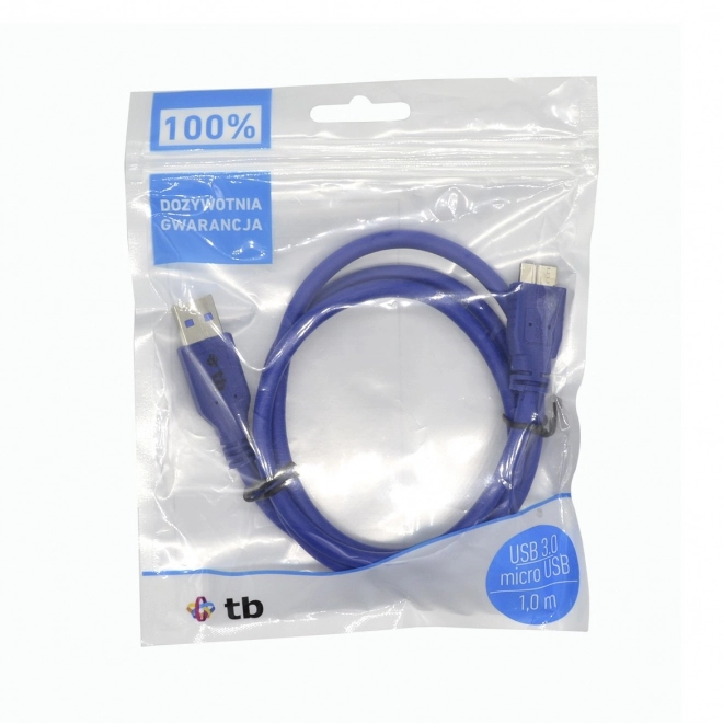 Usb kabel 3.0 Micro-B 1 m modri