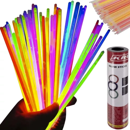 Fluorescenčni zapestnice in paličke 100 kosov s konektorji