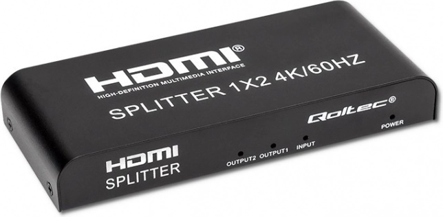 Aktivni HDMI razdelilnik 1x2 4K/60 Hz QOLTEC
