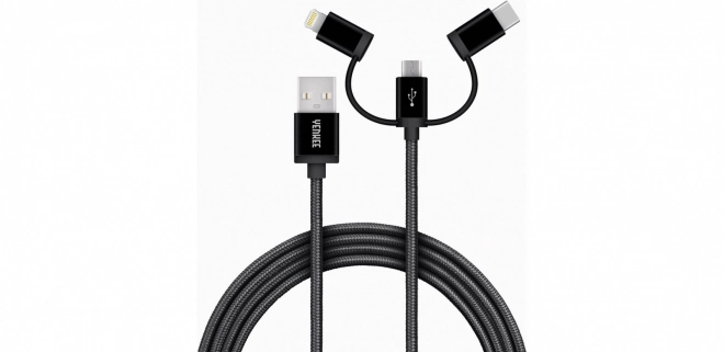 Univerzalni polnilni kabel 3v1 s priključki USB-C, Micro USB in Lightning