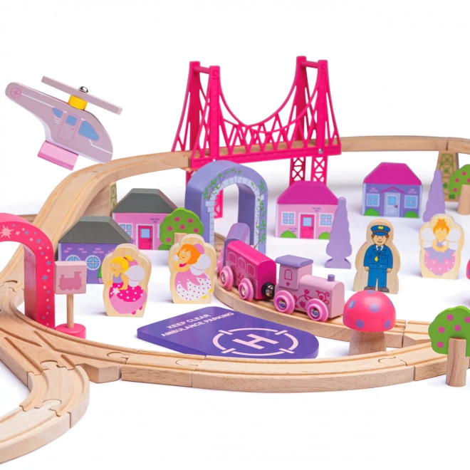 Bigjigs Rail Lesena velika železniška proga za princese