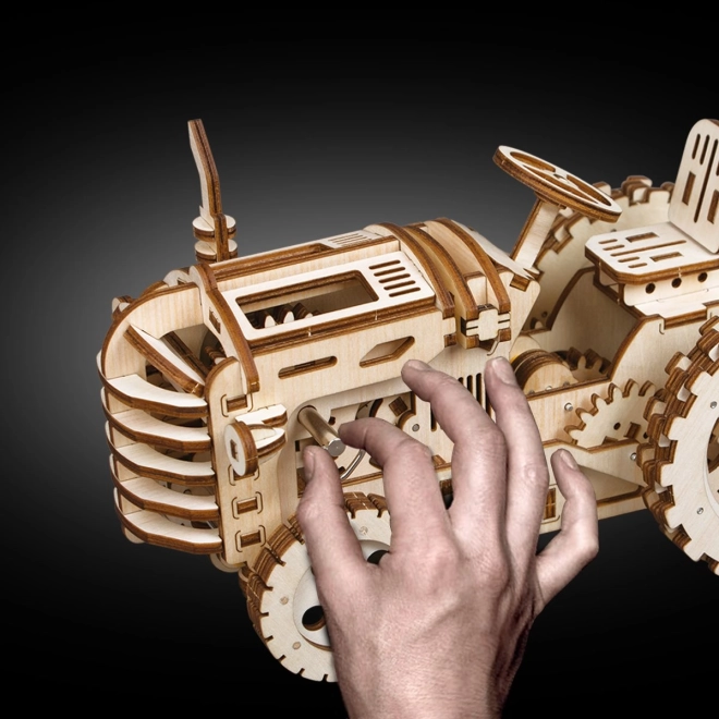 RoboTime 3D lesena mehanična sestavljanka Traktor