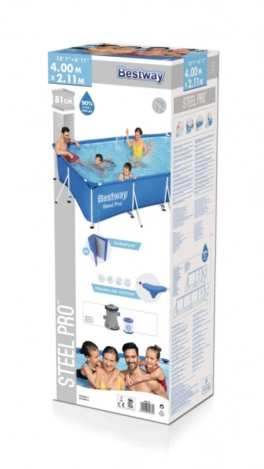 Bazén na kovinski strukturi Bestway Steel Pro 400 x 211 x 81 cm