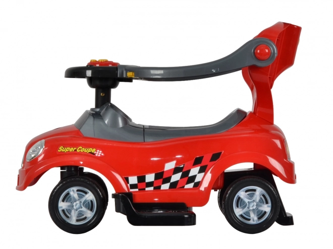 ECOTOYS Vozilo z zvoki in vodilno palico Rdeči Avto