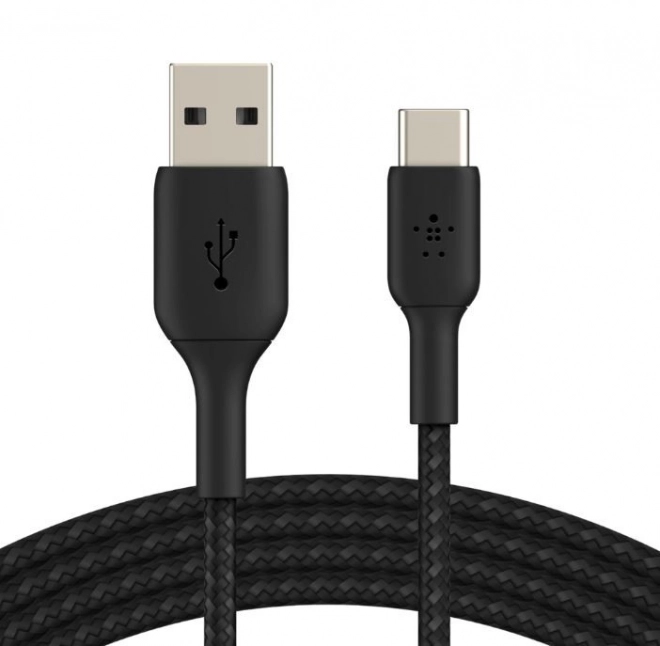 Pleten kabel USB-C na USB-A 2m črn