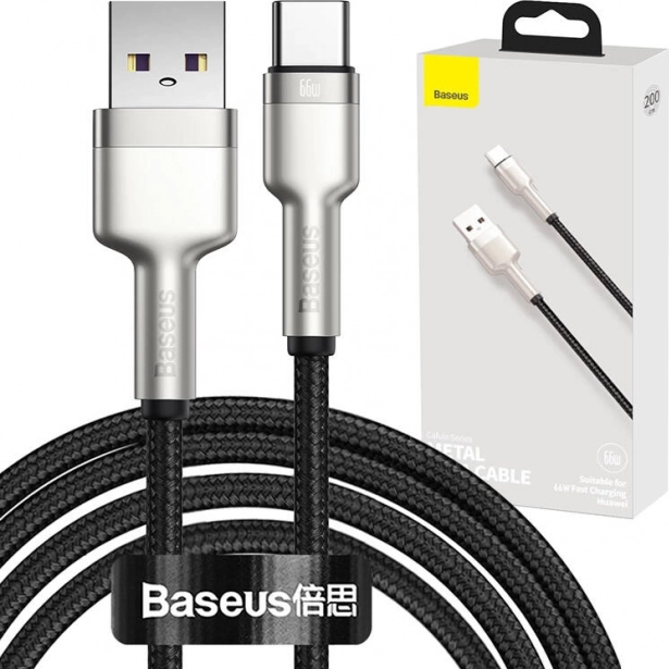 USB kabel Baseus Cafule USB-C 66W 2 m črn