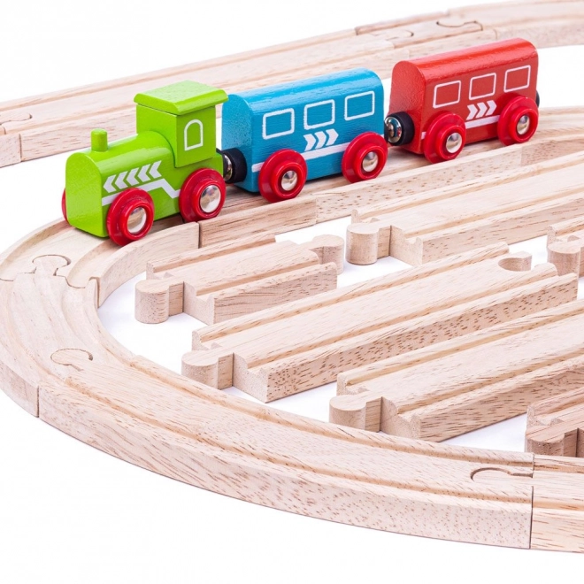 Bigjigs Rail Lesene tirnice set 24 kosov