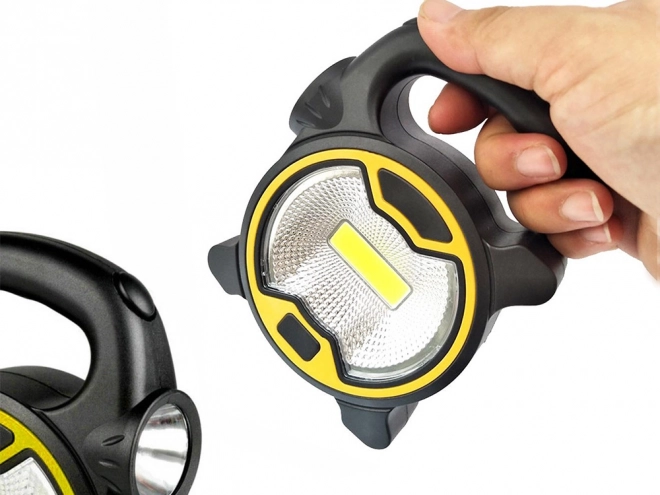 Močna delavnica LED svetilka COB s držalom in baterijami