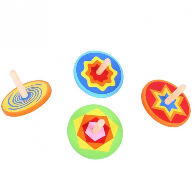 Barvita lesena vrtavka Bigjigs Toys