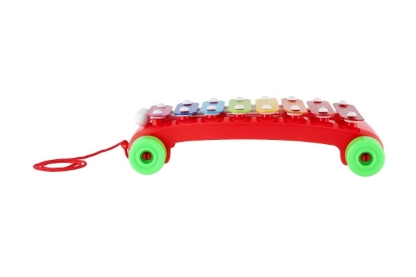 Xilofon plast/kovač 24cm s paličkami 2 barvi v vrečki 19x31x6cm