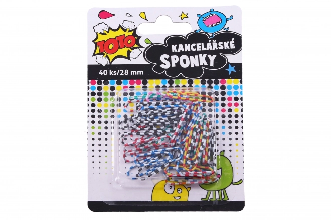 Pisemske sponke črtaste 28 mm - 40 kosov