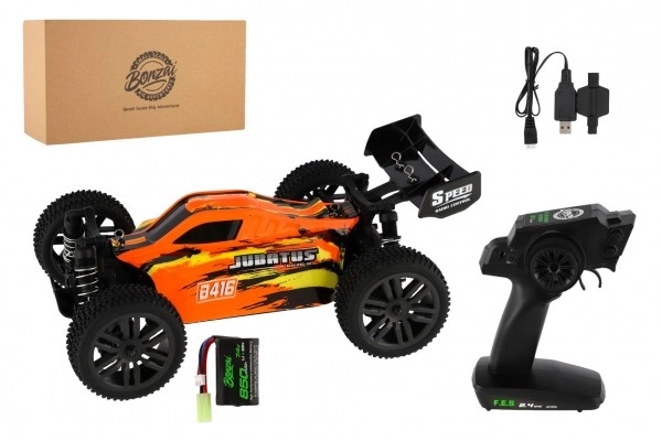 RC Buggy Bonzai Jubatus terensko vozilo 30cm plast 2,4GHz na baterije + 2x dodatni paket v škatli 40x14x21 – Oranžna