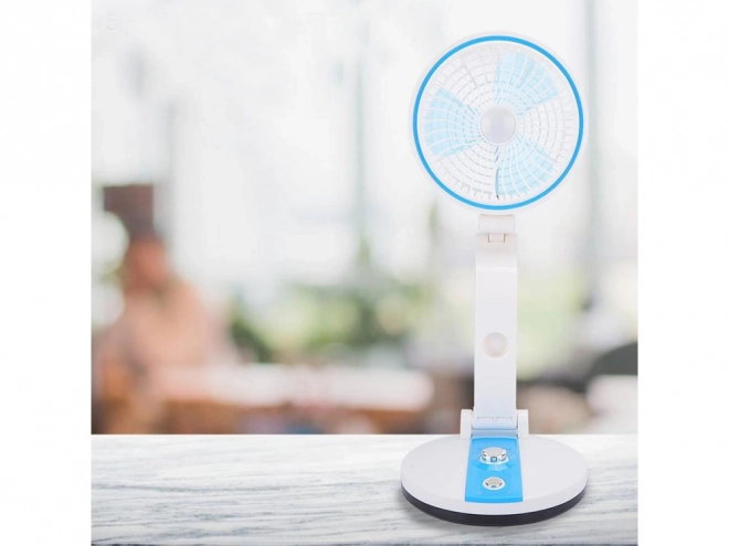Prenosni zložljivi ventilator z LED lučjo in USB polnjenjem