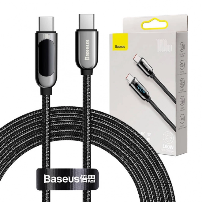 USB-C kabel za prikaz USB-C Baseus, 100 W, 2 m (črna)
