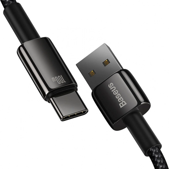 Kabel Baseus Tungsten Gold USB na USB-C, 100 W, 2 m črna