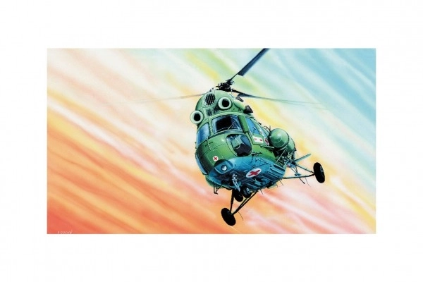Model Kliklak Helikopter Mil Mi-2 27,6x30cm v škatli 34x19,5x5,5cm