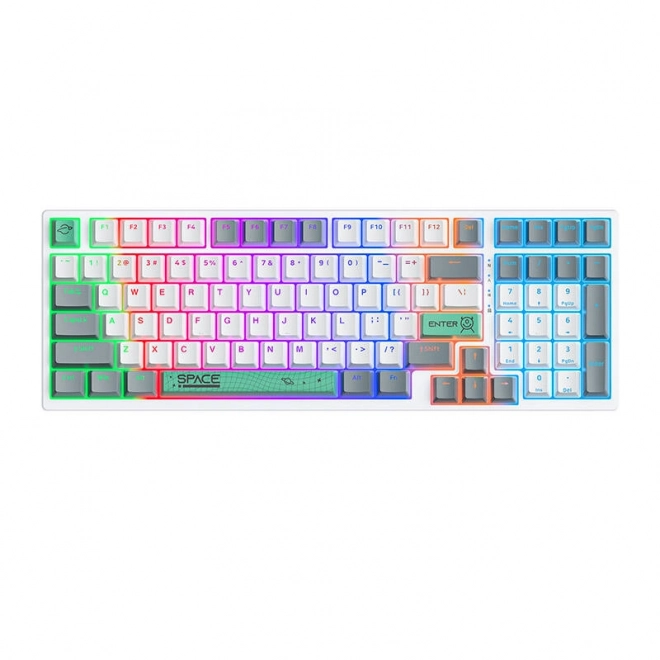 Mehanska tipkovnica ONIKUMA G38, 98 tipk, USB kabel, bela