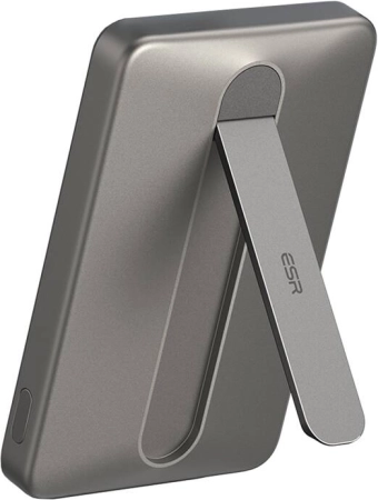 Magnetna powerbanka ESR Qi2 MagSlim 5000 mAh s stojalom – peščena