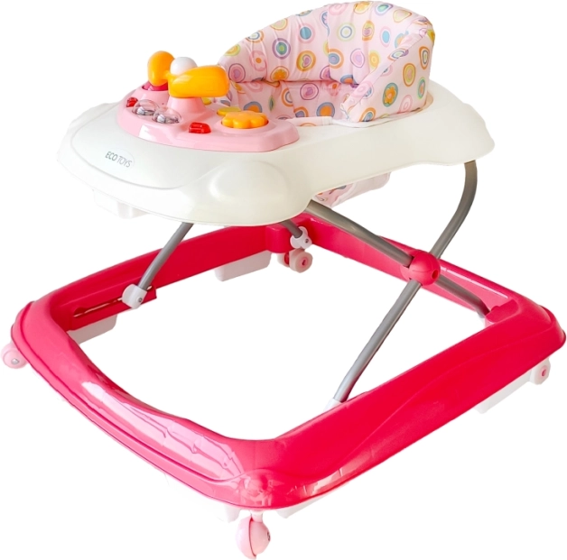 ECO TOYS interaktivni hojicek z igralno ploščo – roza