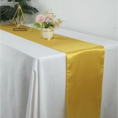 Zlat runner za mizo iz satena 900x36 cm
