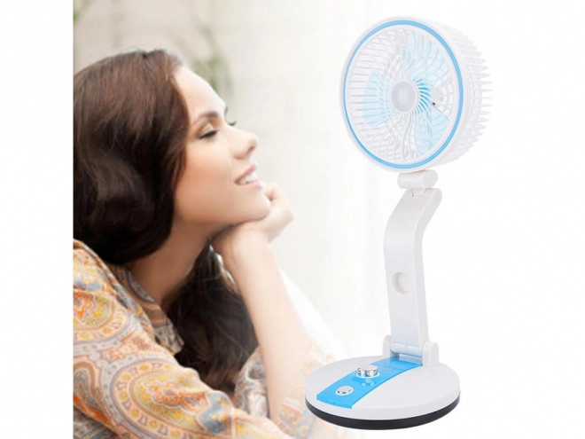 Prenosni zložljivi ventilator z LED lučjo in USB polnjenjem