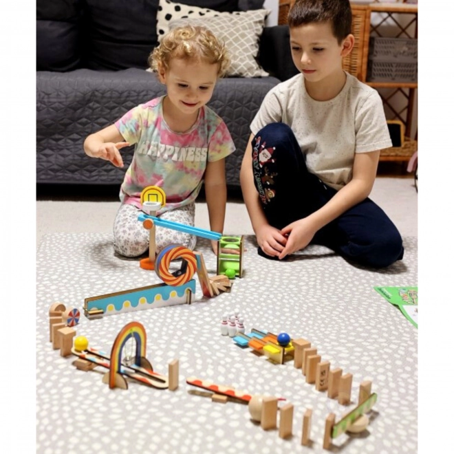 Lesene gradbene kocke domino 2F domino sestavljanka Tooky Toy