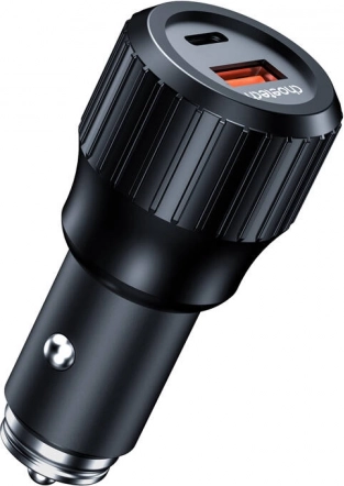 Choetech 63W dvojni avtomobilski polnilnik USB‑C 45 W + USB‑A 18 W črna