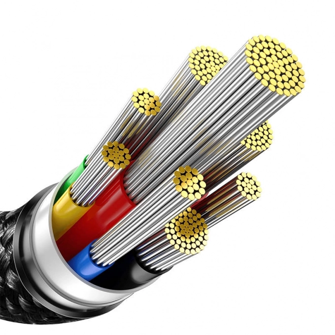 Podatkovni kabel Baseus Tungsten Gold USB-C na USB-C 240W 2m črn