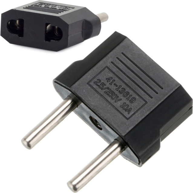 Potovalni adapter ploščat v evropski dvopolni 250 V 10 A